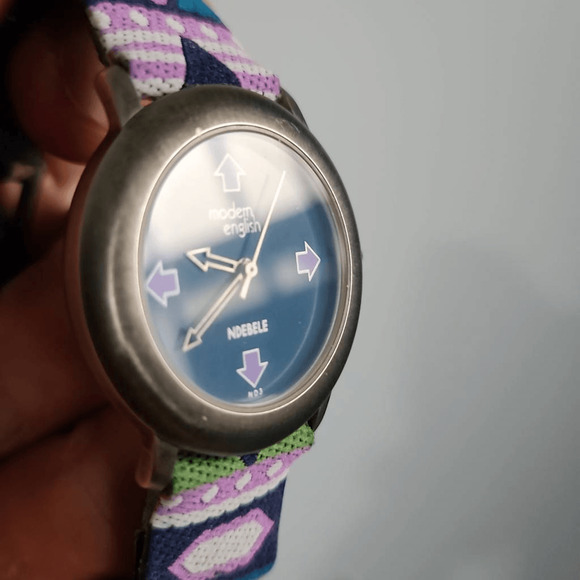 Modern English Ndebele wristwatch watch new battery woven band - Picture 3 of 6